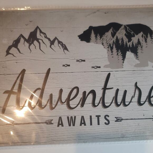 Adventure Awaits Rustic Metal Tin Home Decor - Picture 2 of 2